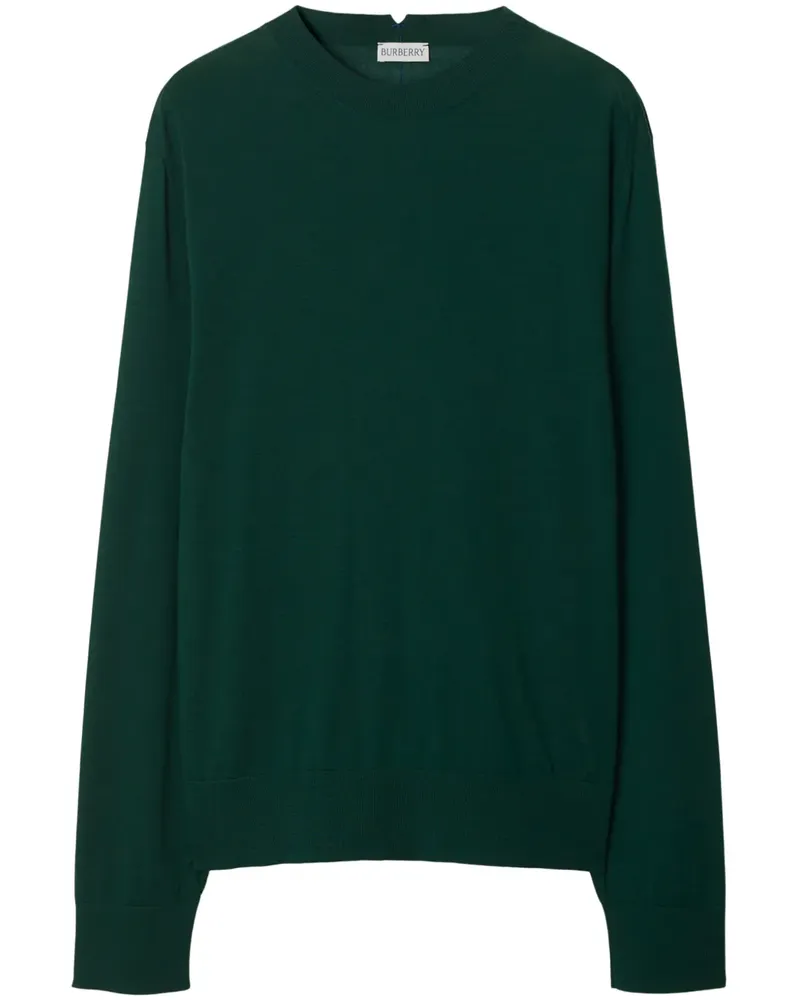 Burberry Wollpullover mit Kontrastnaht - Grün Grün