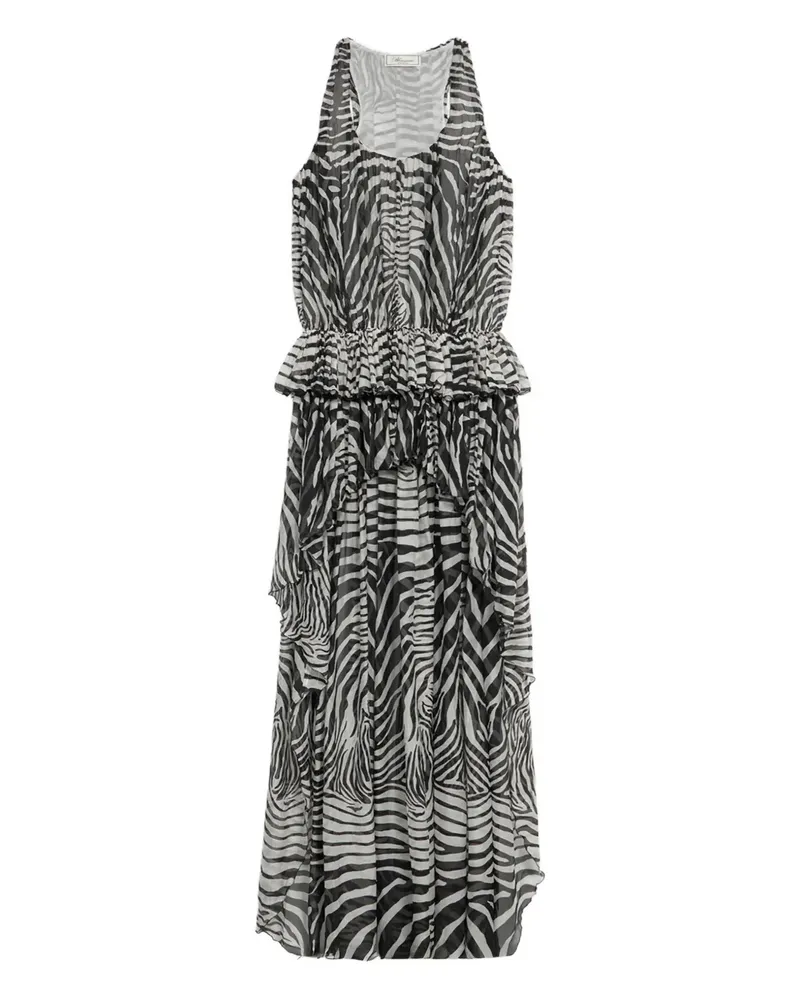 Blumarine zebra-print asymmetric dress - Weiß Weiß
