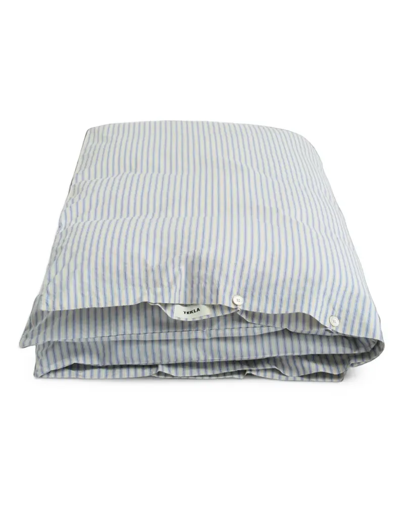 TEKLA striped Percale duvet cover - Nude Nude