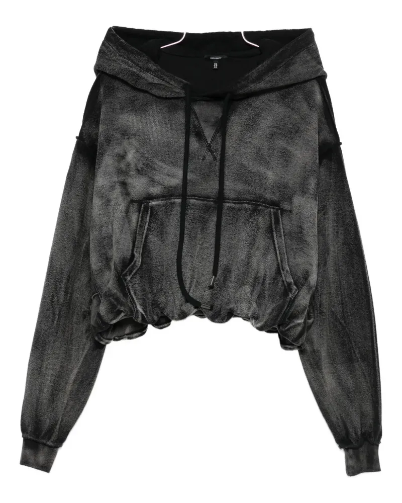 R13 washed-effect hoodie - Schwarz Schwarz