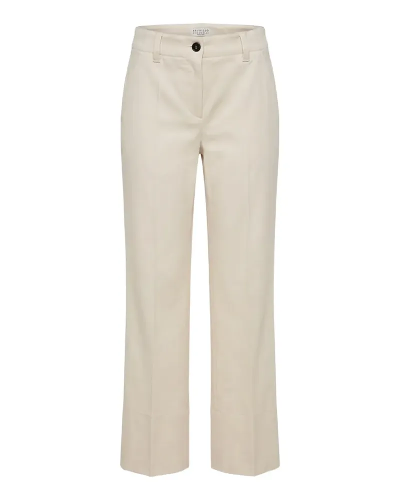 Brunello Cucinelli button-fasyening cotton trousers - Nude Nude