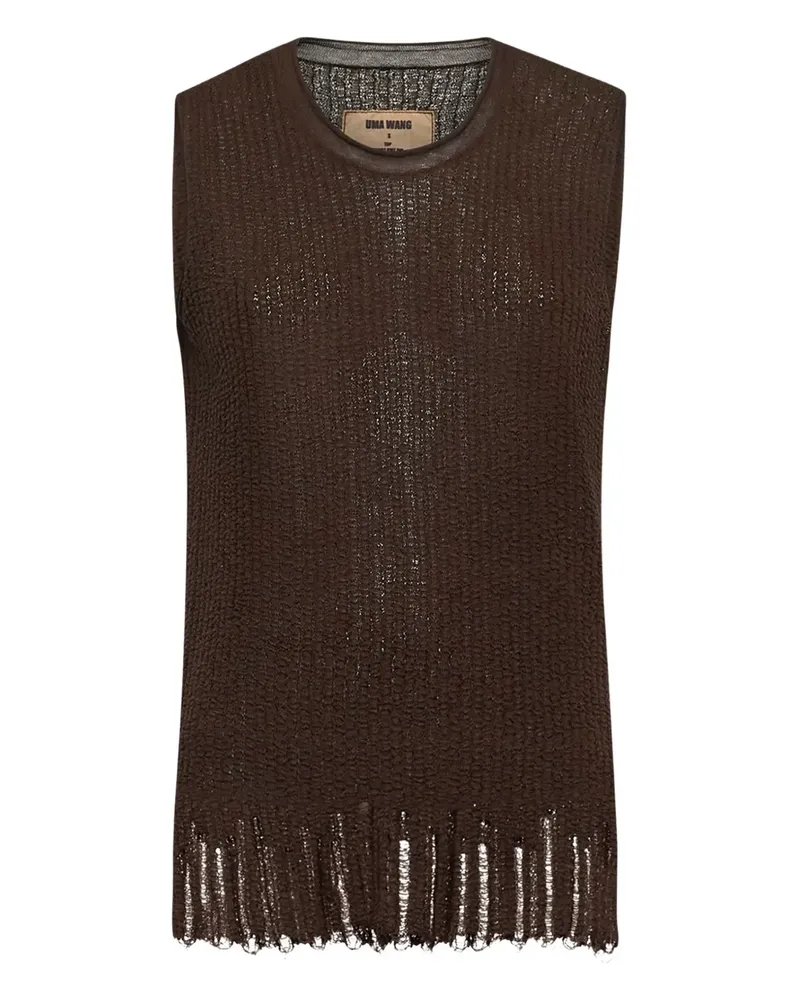 Uma Wang Geripptes Trägershirt - Braun Braun
