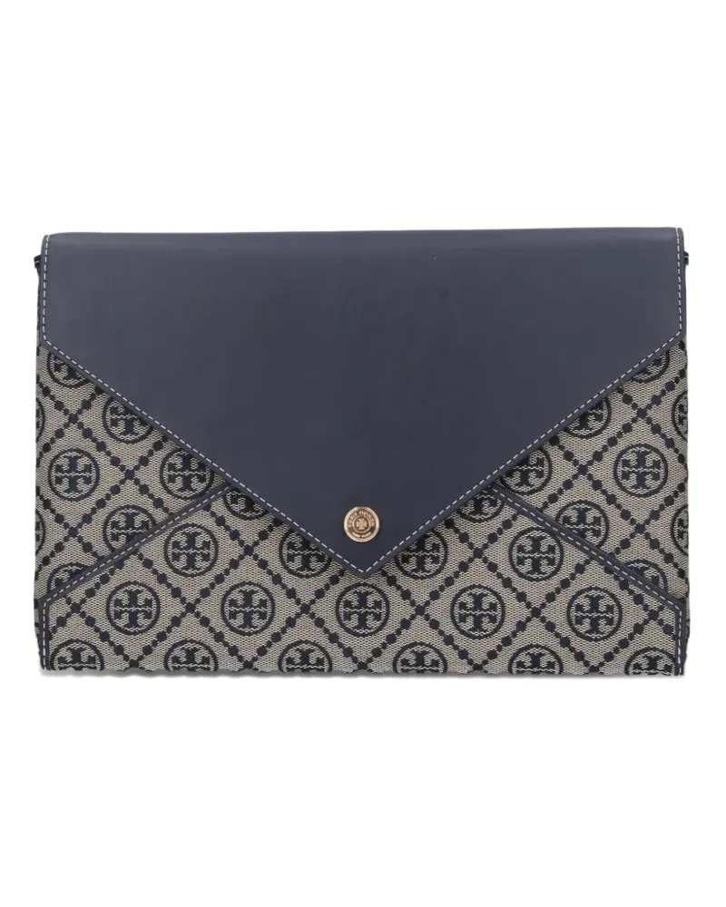 Tory Burch monogram envelope clutch - Blau Blau