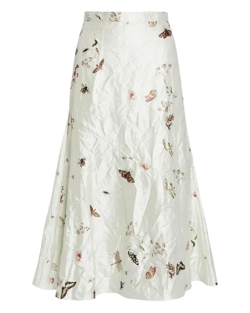 Erdem Midirock in A-Linie mit Print - Nude Nude