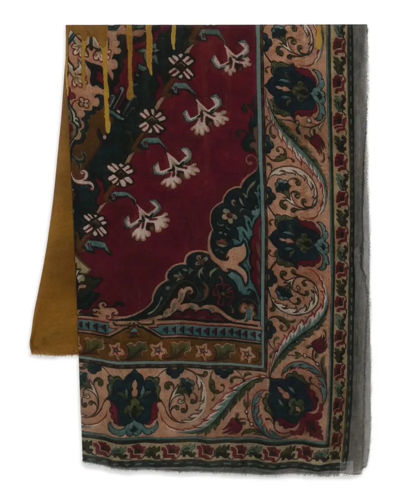 Faliero Sarti Seidenschal mit Blumenmuster - Braun Braun