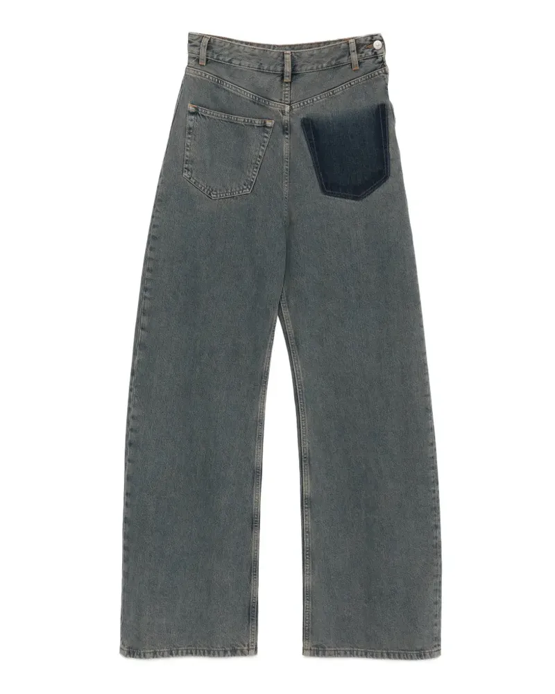 Maison Margiela Ausgeblichene Jeans mit Patch - Grau Grau