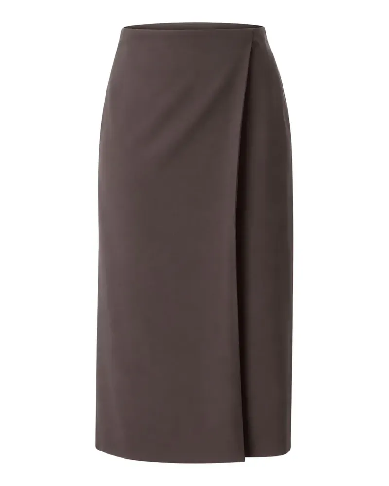 Calvin Klein wrap side-slit midi skirt - Braun Braun