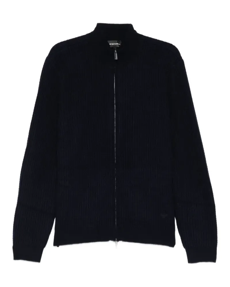 Emporio Armani Gerippter Cardigan mit Reißverschluss - Blau Blau