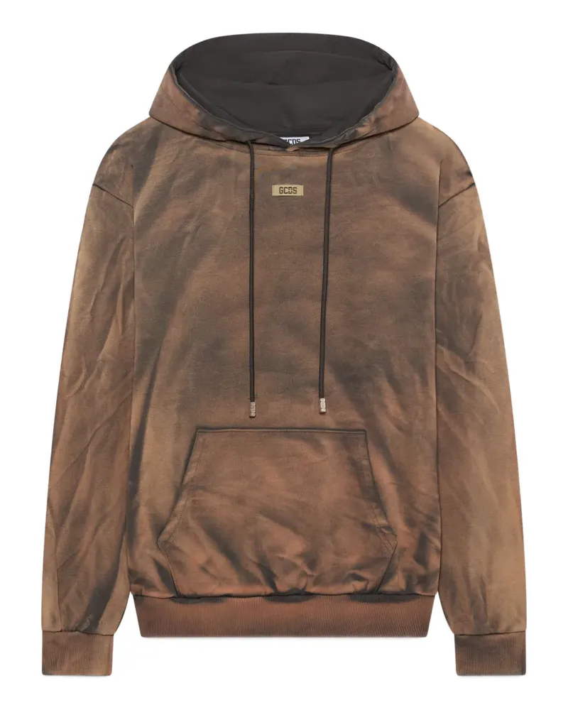 GCDS logo-patch hoodie - Braun Braun