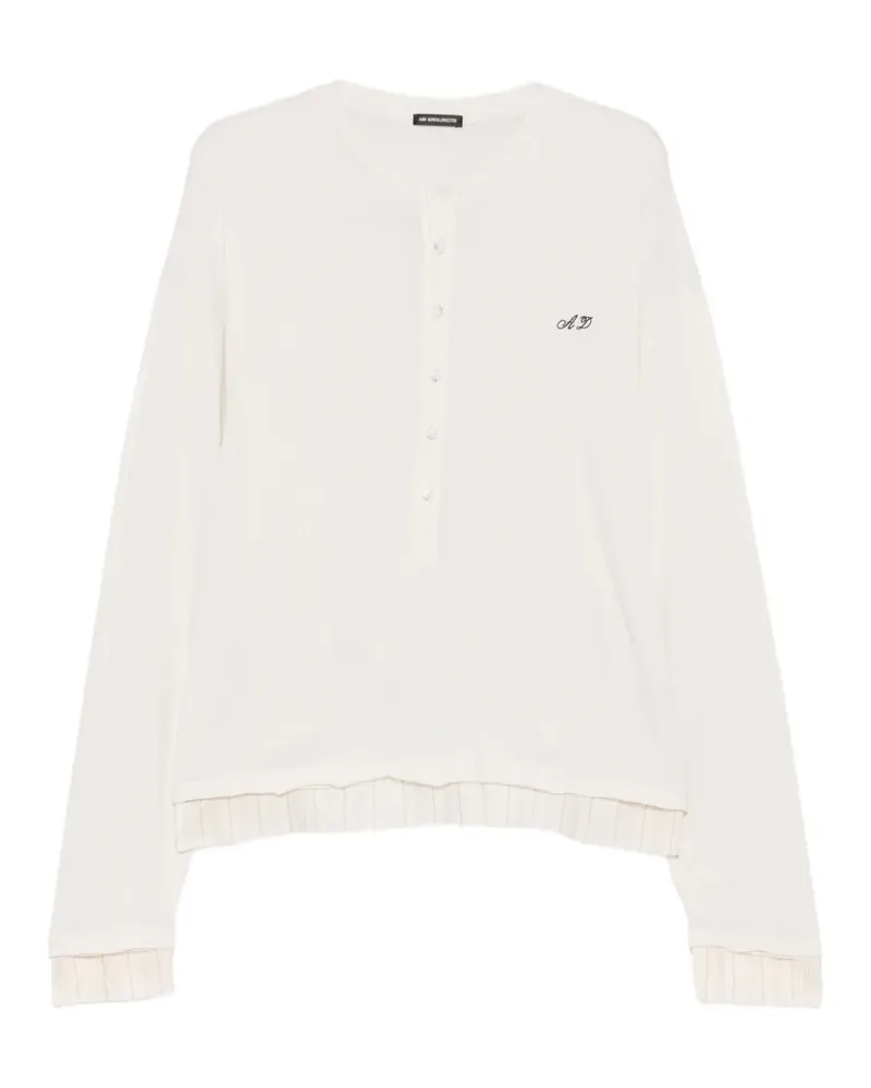Ann Demeulemeester Henley-T-Shirt im Layering-Look - Nude Nude