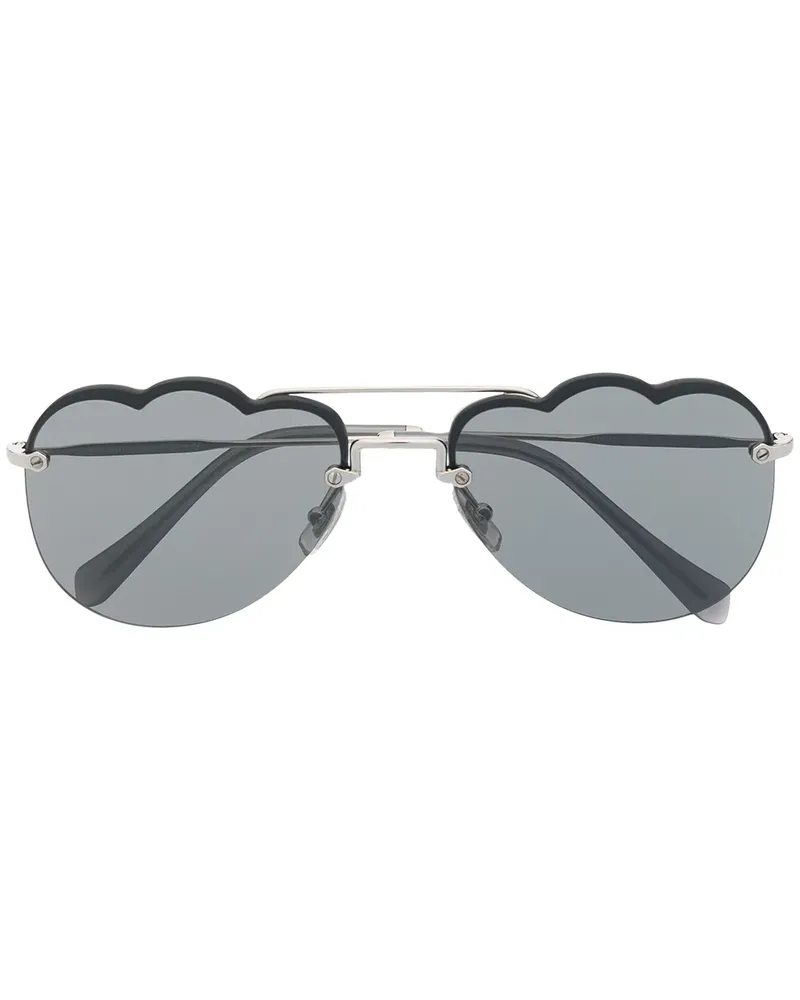 Miu Miu Verspiegelte Sonnenbrille - Silber Silber
