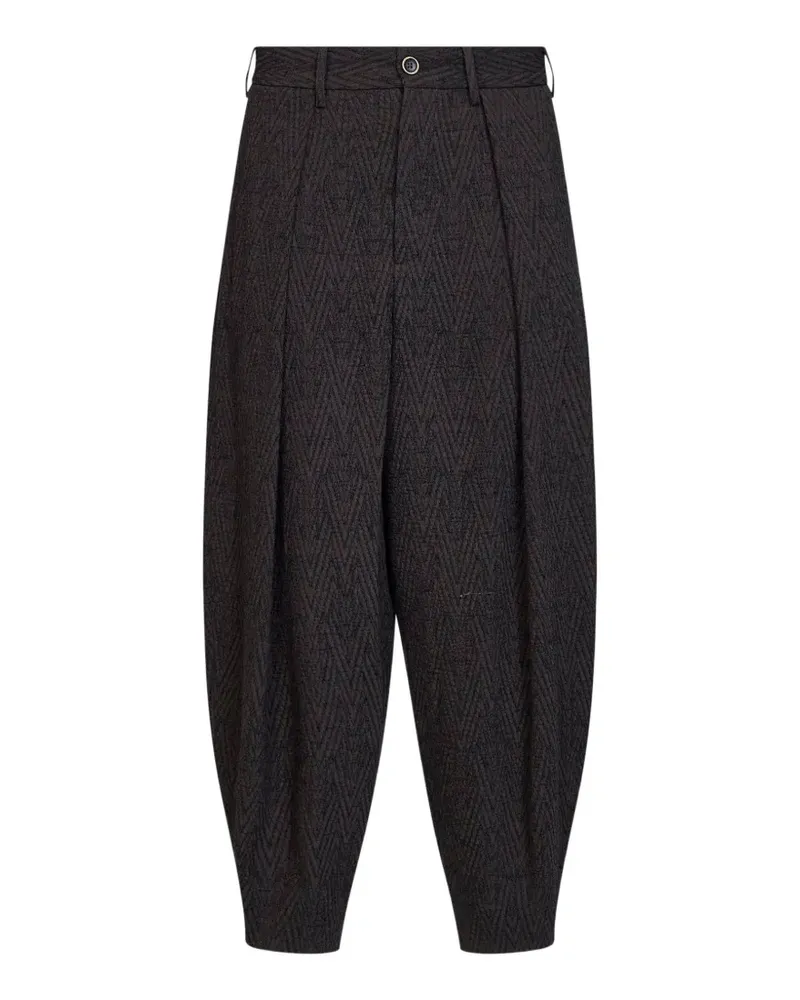 Uma Wang chevron-pattern pleated trousers - Braun Braun