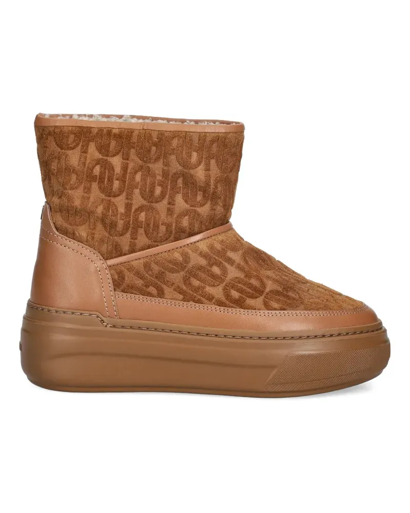 Furla logo-embossed platform boots - Braun Braun