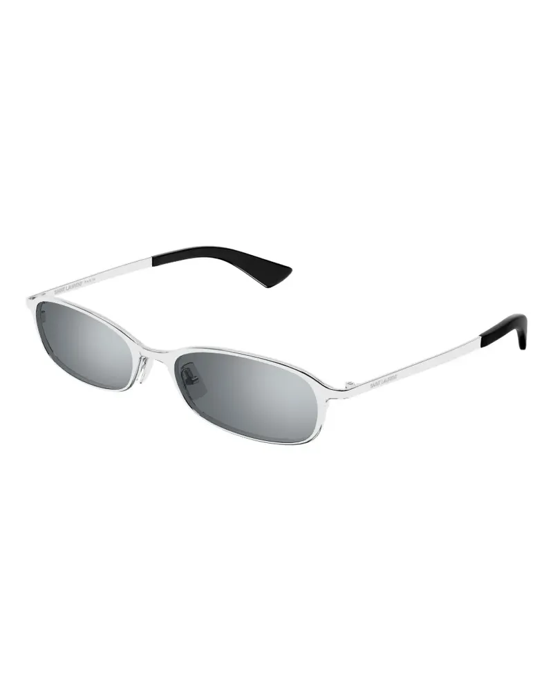 Saint Laurent Sonnenbrille mit ovalem Gestell - Silber Silber