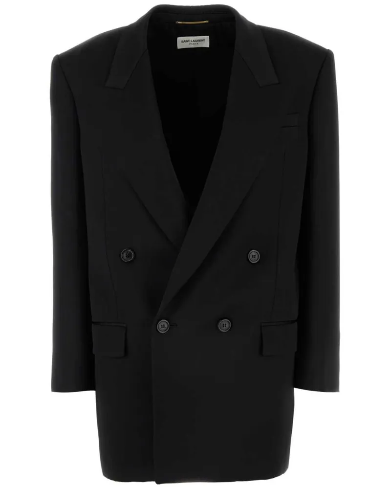 Saint Laurent Sakko aus Seide - Schwarz Schwarz