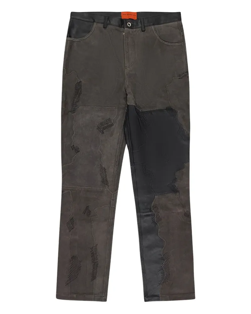 WHO DECIDES WAR Bark leather trousers - Grau Grau