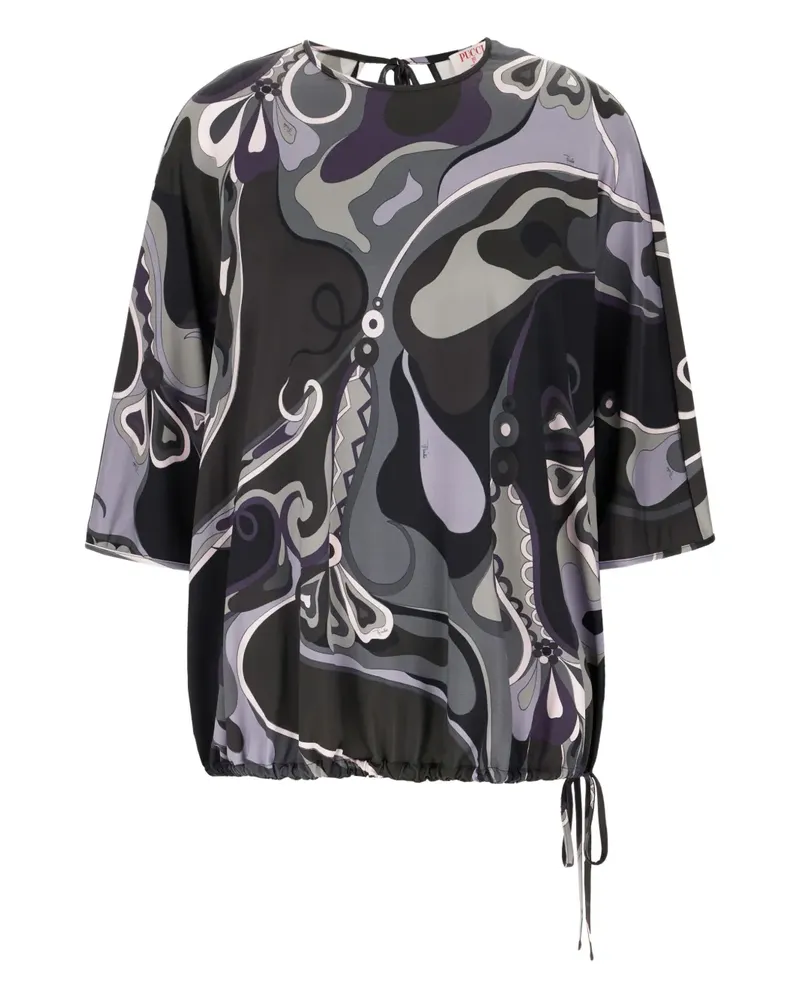 Emilio Pucci Bluse mit abstraktem Print - Schwarz Schwarz