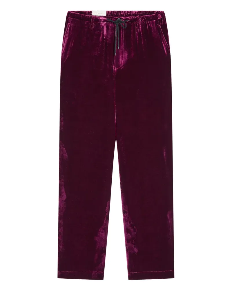 Dries van Noten Samthose mit Kordelzug - Violett Violett