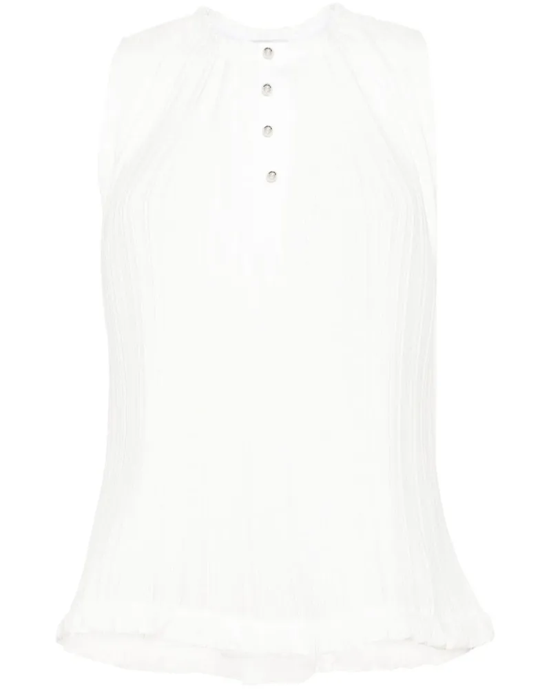Lanvin Plissiertes Top - Weiß Weiß