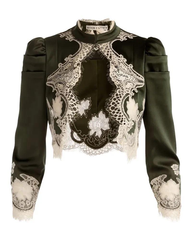 Alice + Olivia Thomasina Jacke mit Spitzenbesatz - Grün Grün