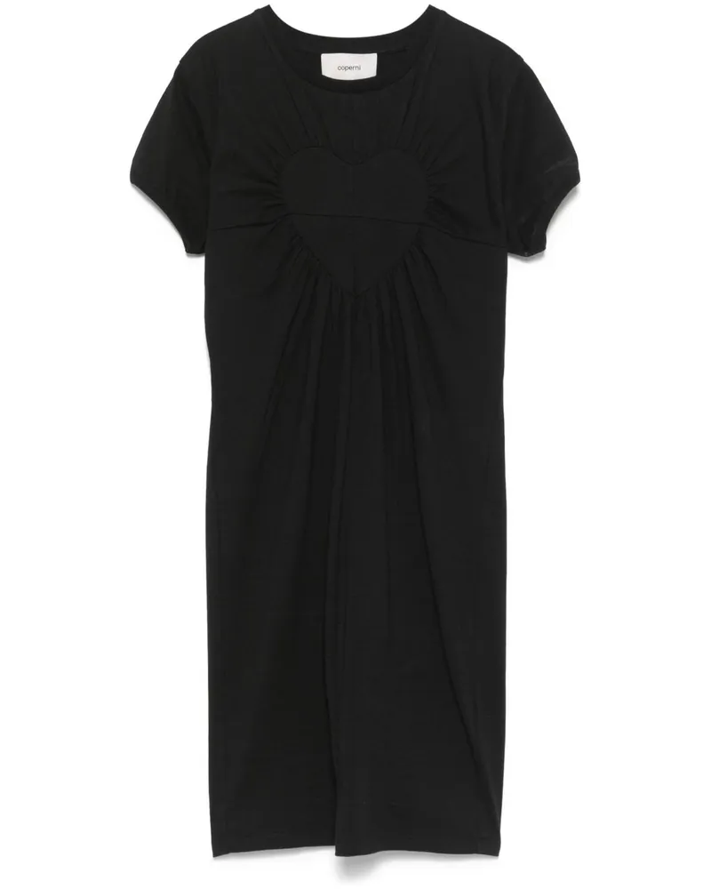 COPERNI Gerafftes Minikleid mit Herzmotiv - Schwarz Schwarz