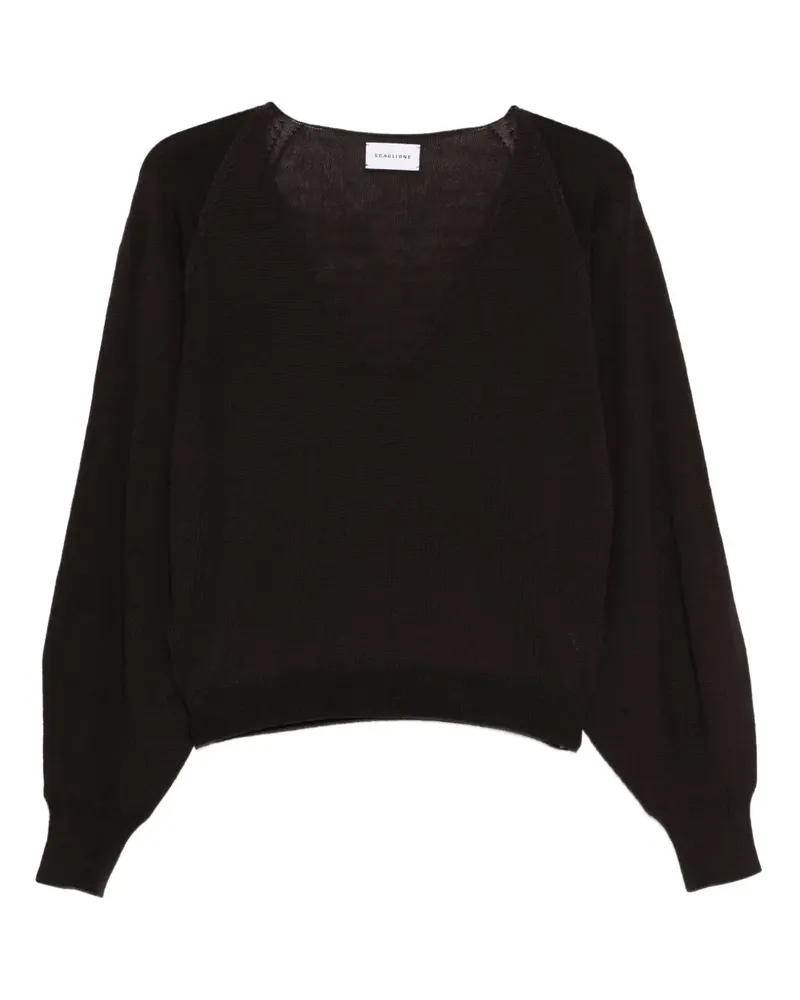 Scaglione Pullover mit Ballonärmeln - Braun Braun