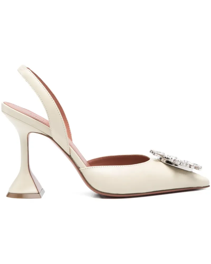Amina Muaddi 95mm Begum embellished-detail pumps - Nude Nude
