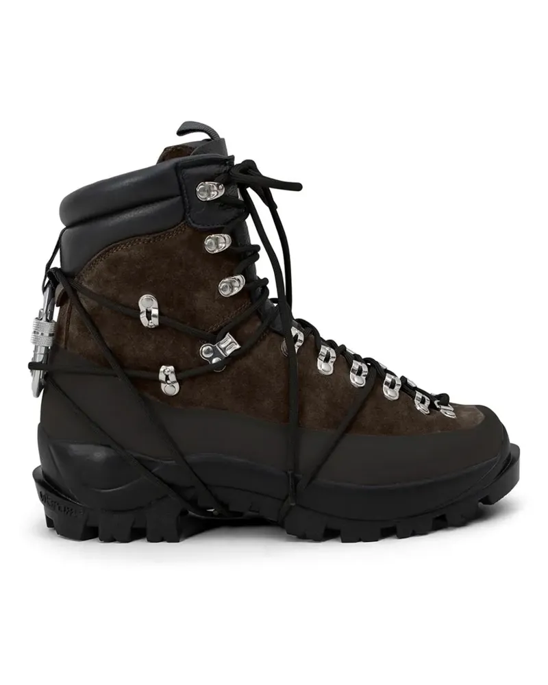 Heliot Emil carabiner-detail lace-up hiking boots - Braun Braun