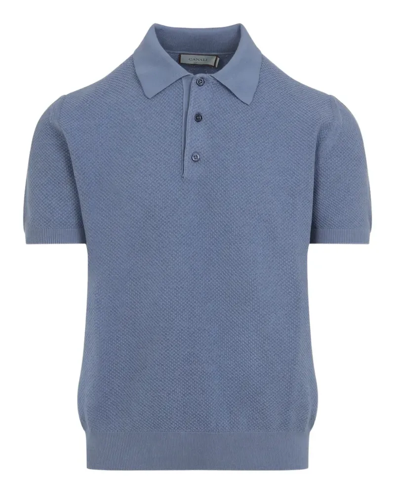 Canali button-fastening polo shirt - Blau Blau