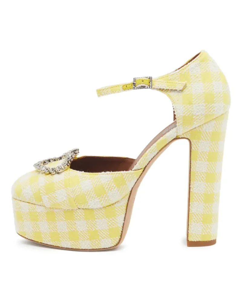 Malone Souliers Camille Plateau-Pumps mit Vichy-Karo - Gelb Gelb