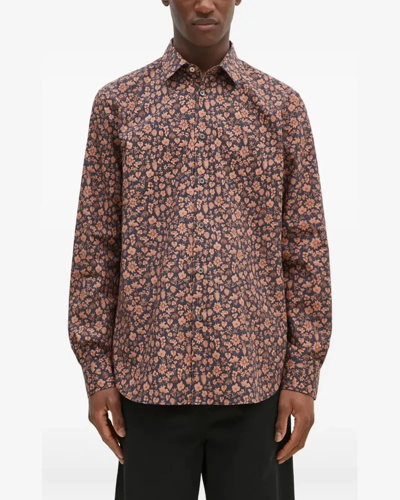 Paul Smith Hemd mit Blumen-Print - Blau Blau