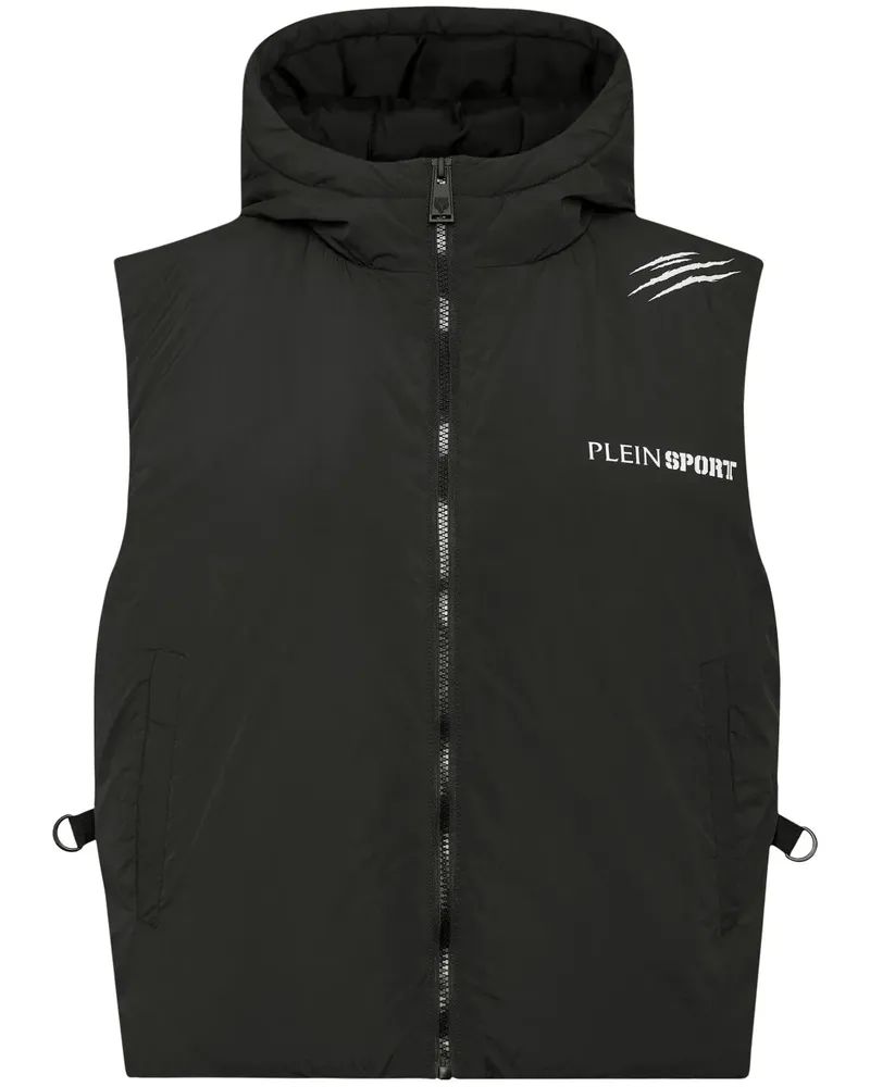 Philipp Plein Wattierte Weste mit Scratch-Print - Schwarz Schwarz
