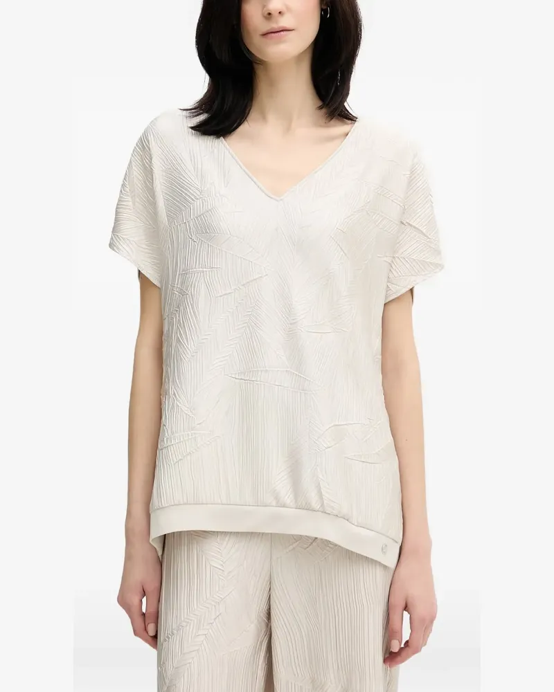 Joseph Ribkoff Strukturiertes T-Shirt mit V-Ausschnitt - Nude Nude