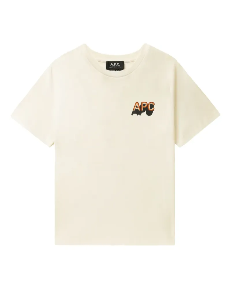 A.P.C. T-Shirt mit Logo-Print - Nude Nude