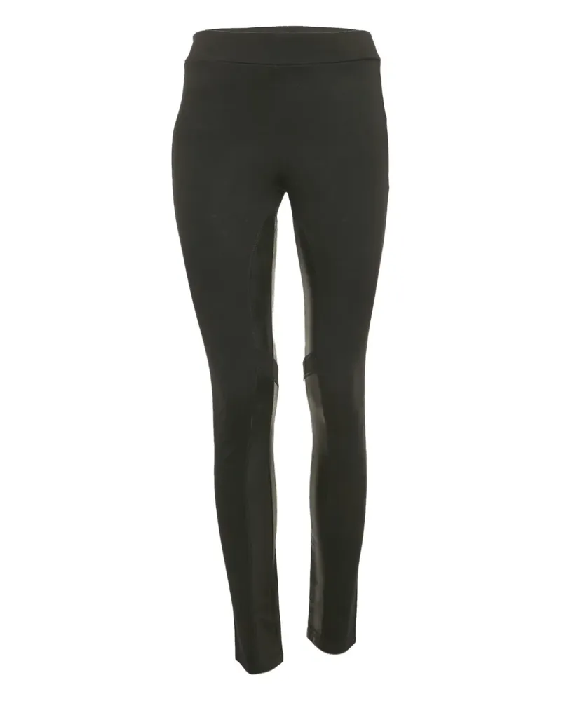 Theory Leggings mit Lederbesatz - Schwarz Schwarz