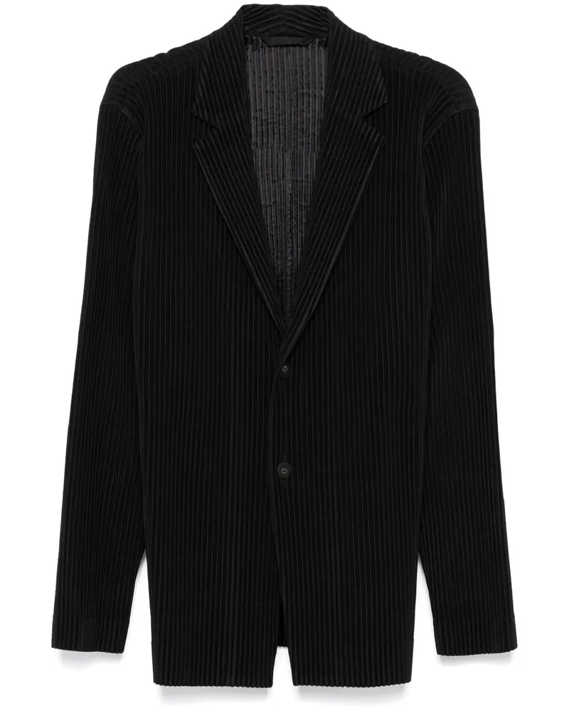 Issey Miyake Plissiertes Sakko - Schwarz Schwarz