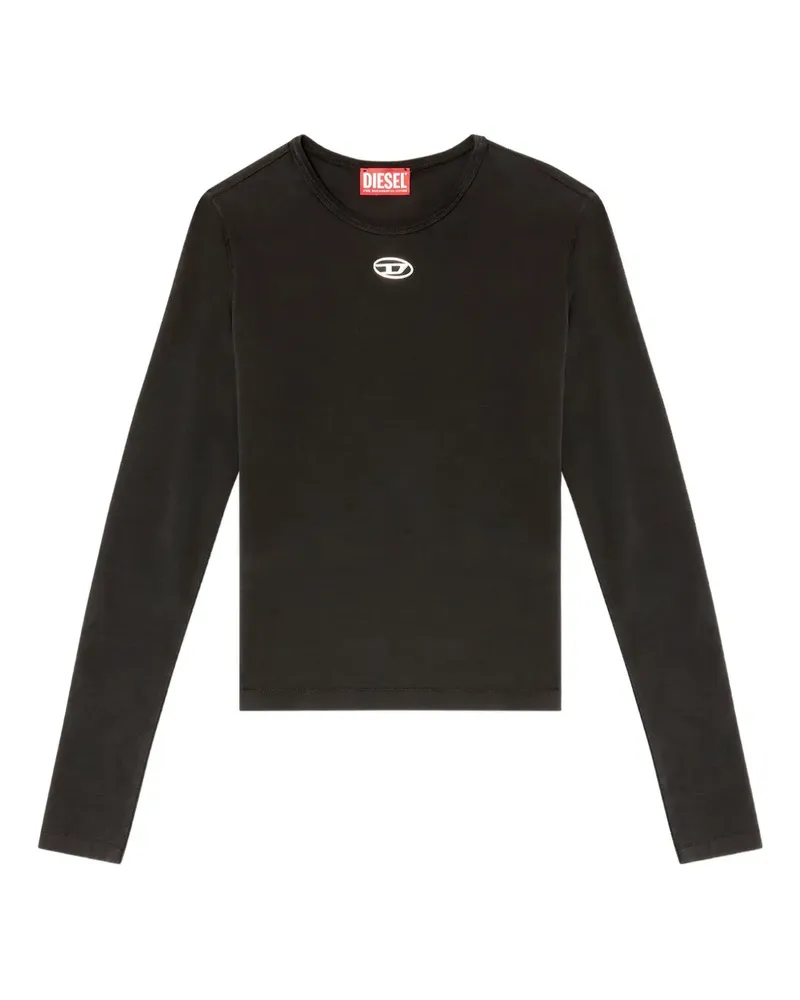 Diesel Langarmshirt mit Logo - Schwarz Schwarz