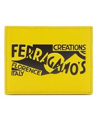 Ferragamo Kartenetui mit Logo-Print Gelb