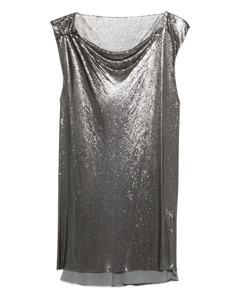 Versace Chainmail-Kleid mit Wasserfallkragen - Grau Grau