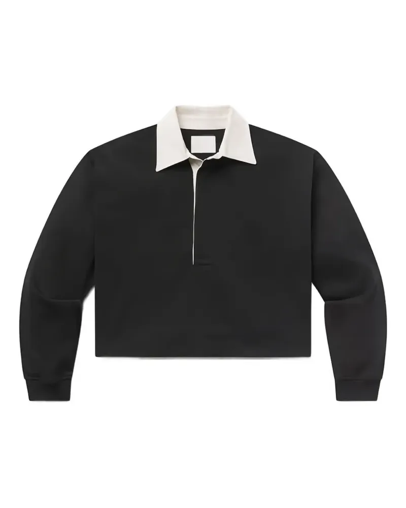 Citizens of humanity Aris Rugby contrast-collar long-sleeve polo top - Schwarz Schwarz