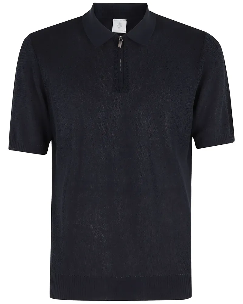 Eleventy Poloshirt mit Reißverschluss - Blau Blau