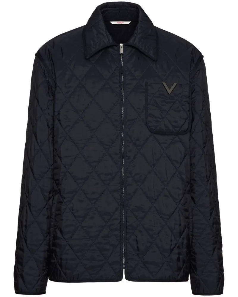 Valentino Garavani Gesteppte Hemdjacke mit V-Detail - Blau Blau