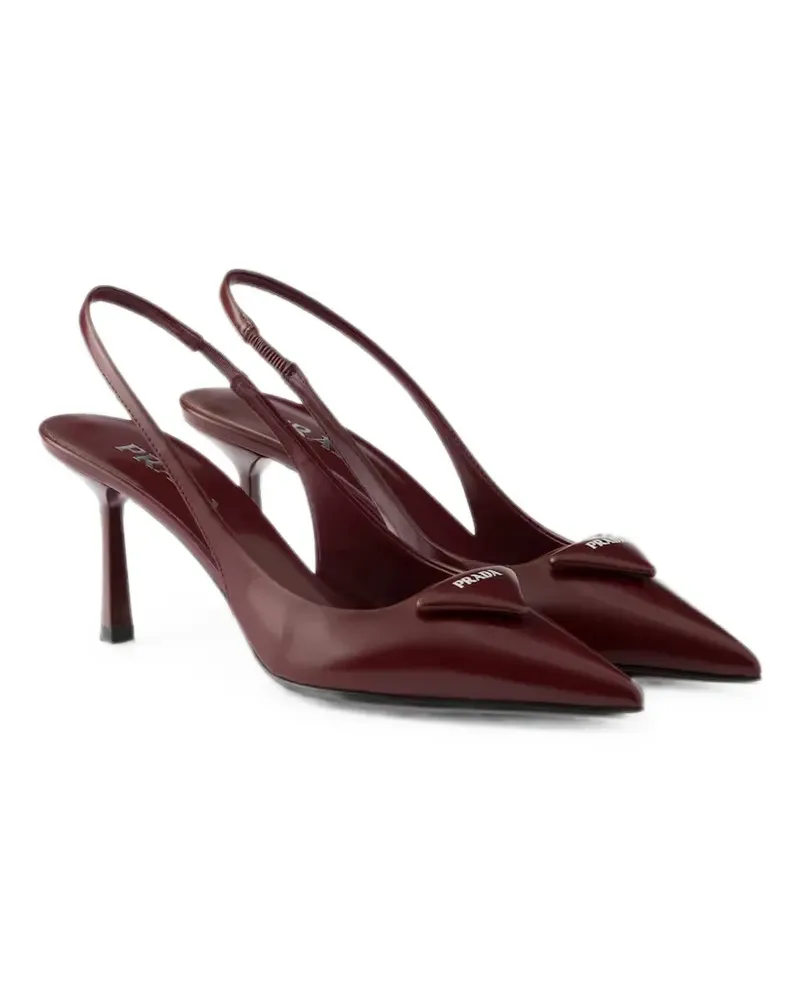 Prada Slingback-Pumps mit Logo - Rot Rot