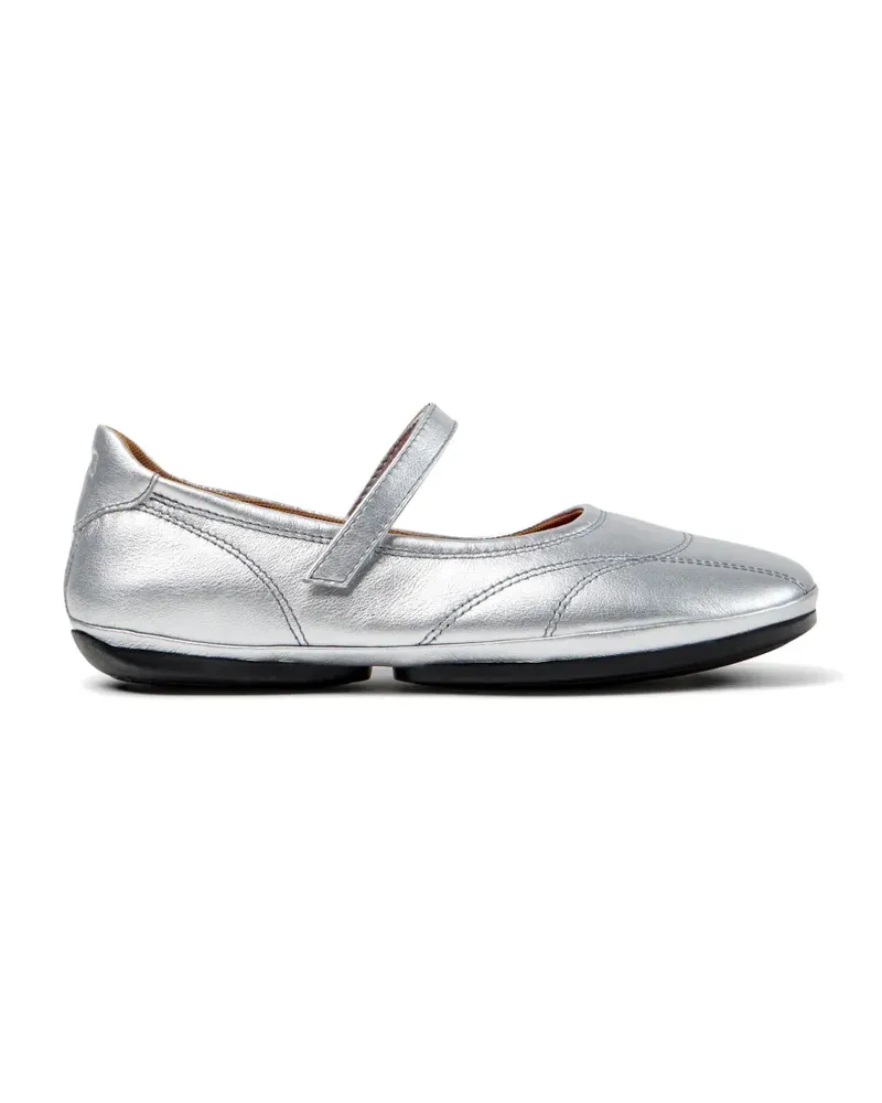 Camper Right Nina Ballerinas mit Klettverschluss - Silber Silber