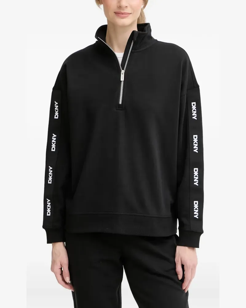 DKNY logo-tape quarter-zip sweatshirt - Schwarz Schwarz