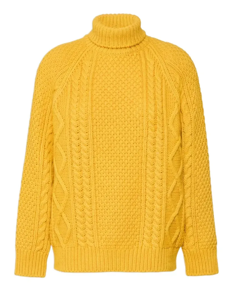 Max Mara wool yarn turtleneck aran jumper - Gelb Gelb