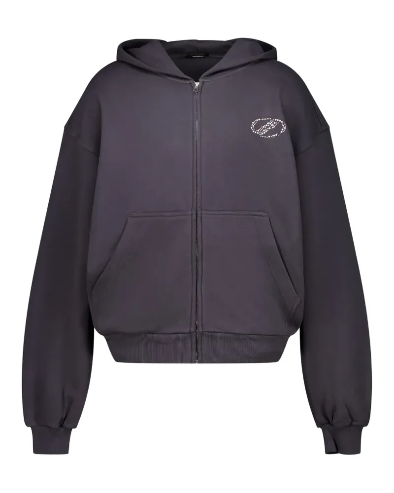 WE 11 DONE Se11done rhinestone-embellished zip-up hoodie - Grau Grau