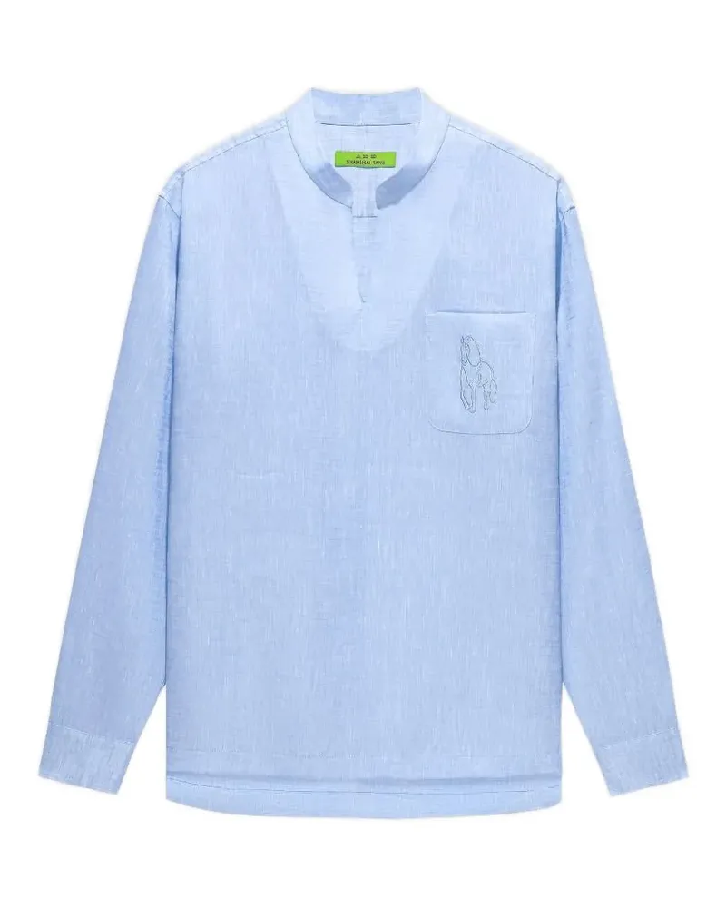 Shanghai Tang V-neck shirt - Blau Blau