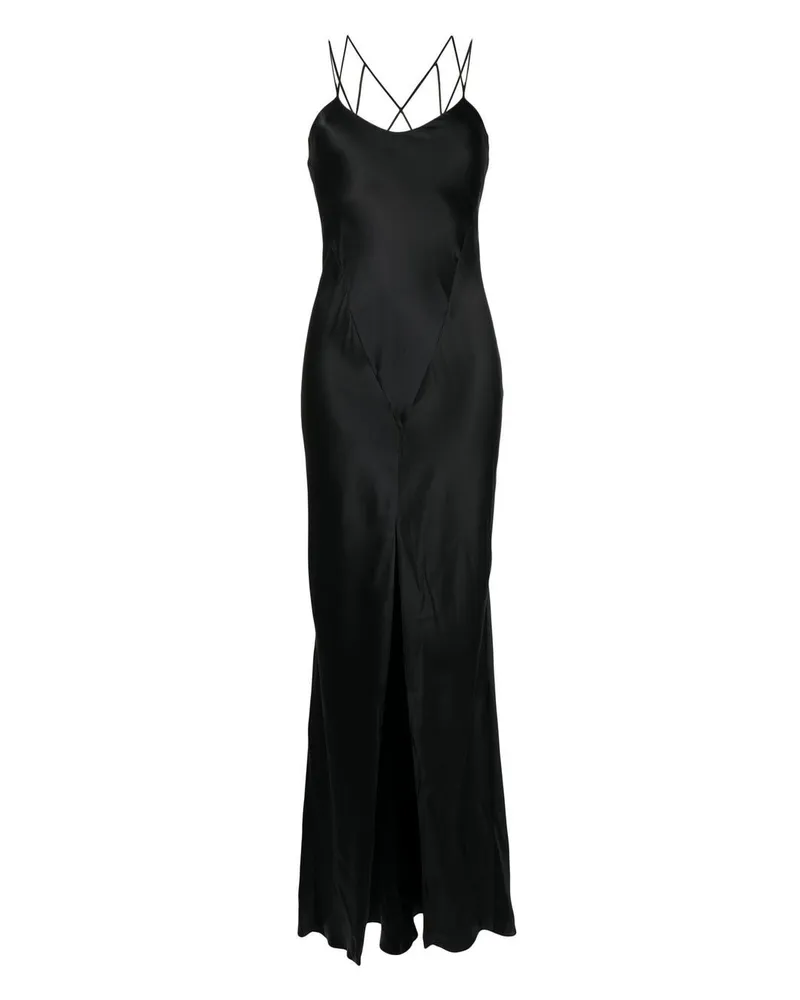 Kiki De Montparnasse Camisole-Kleid aus Seide Schwarz