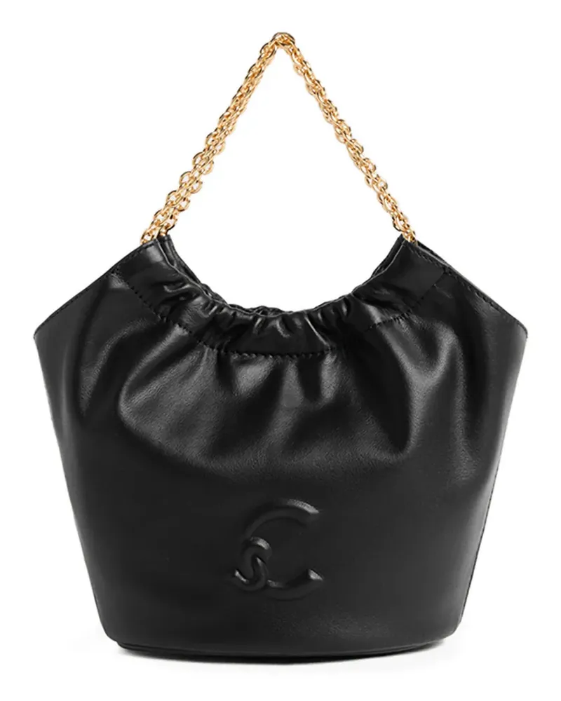 Coccinelle Mini Schultertasche mit Kettenhenkeln - Schwarz Schwarz